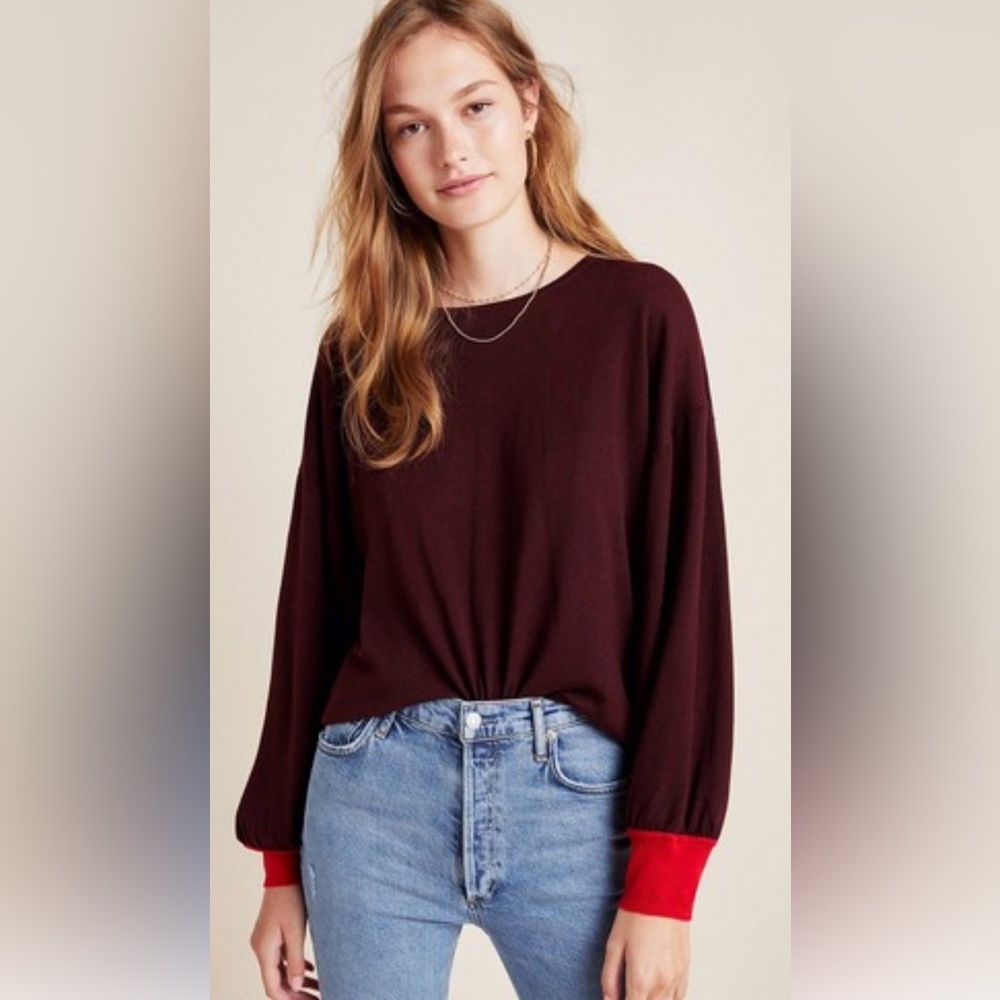 Anthropologie Charli Therese Balloon Sleeve Sweater size Medium